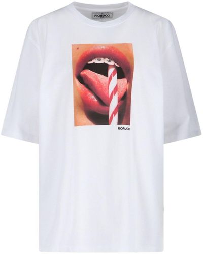 Fiorucci 'mouth Graphic' T-shirt - White