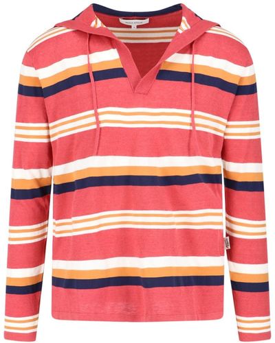 Maison Kitsuné Striped Sweatshirt - Red