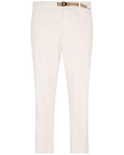 White Sand Belt Detail Pants - White