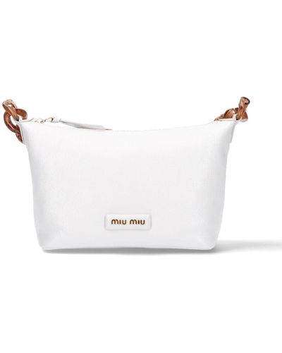 Miu Miu Logo Shoulder Bag - White