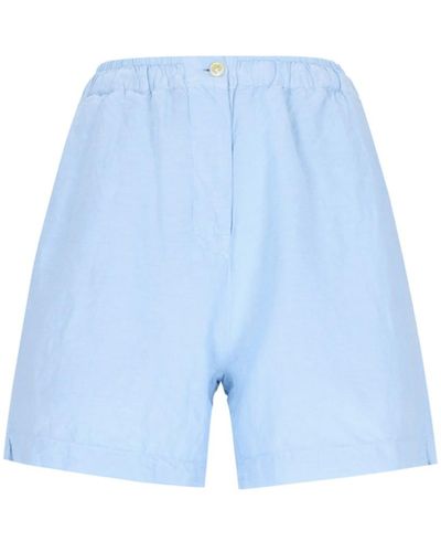 Finamore 1925 Silk And Cotton Shorts - Blue