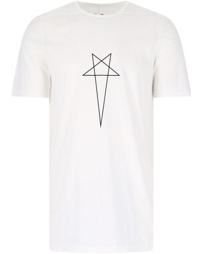 Rick Owens DRKSHDW T-Shirt Stampa - Bianco