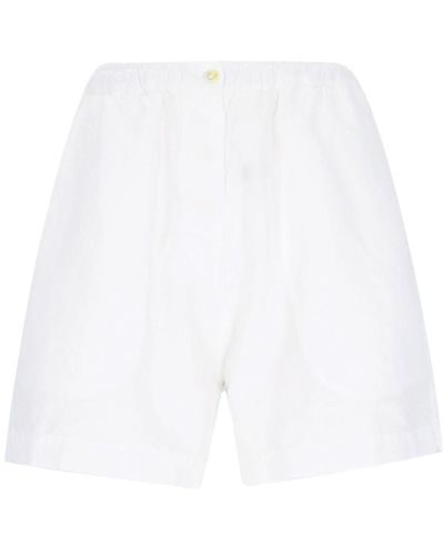 Finamore 1925 Silk And Cotton Shorts - White