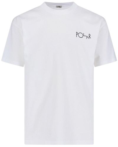POLAR SKATE "stroke Logo" T-shirt - White