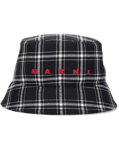 Marni Tartan Bucket Hat - Black