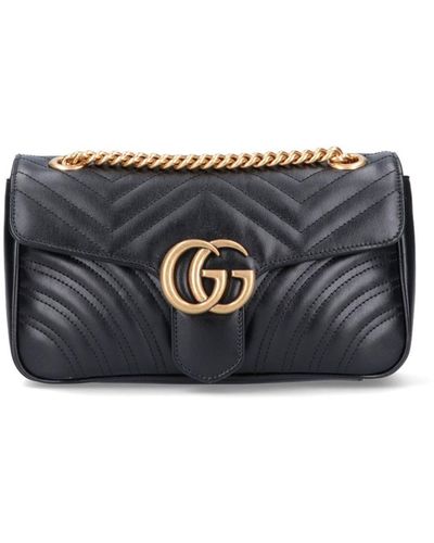Gucci 'Gg Marmont' Small Shoulder Bag - Black