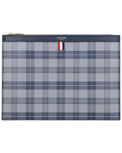 Thom Browne Leather Pouch Bag - Blue