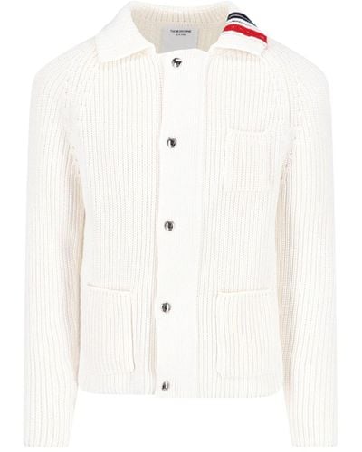 Thom Browne 'rwb' Cardigan - White