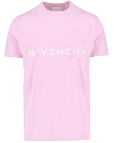Givenchy T-Shirt Logo - Rosa