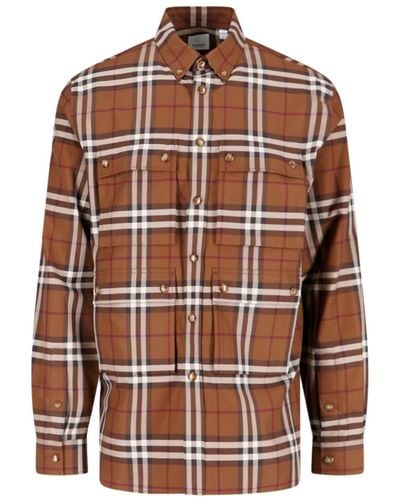 Burberry Tartan Pattern Shirt - Brown