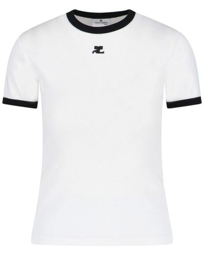 Courreges Logo Embroidery T-shirt - White