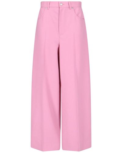 Gucci Palazzo Wool Trousers - Pink