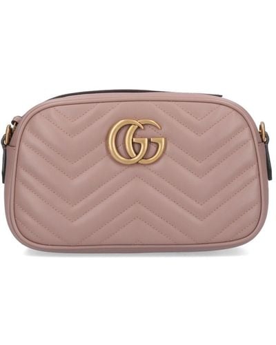 Gucci 'Gg Marmont' Small Shoulder Bag - Pink