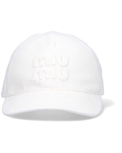 Miu Miu Cappello Baseball Logo - Bianco