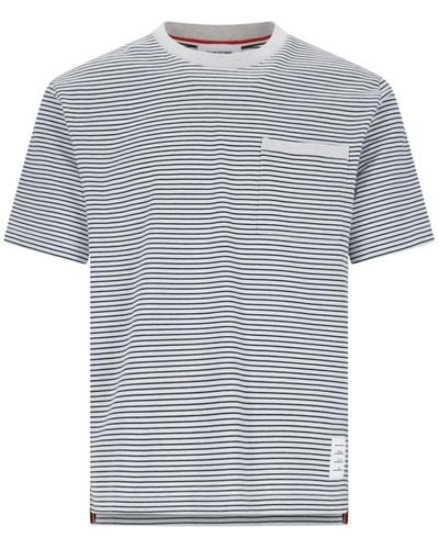 Thom Browne Stripe T-Shirt - Gray