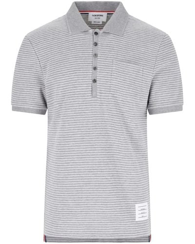 Thom Browne Knitted Polo Shirt - Gray