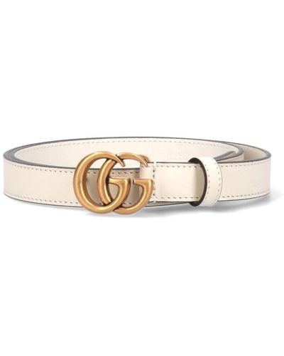 Gucci "Gg Marmont" Belt - White