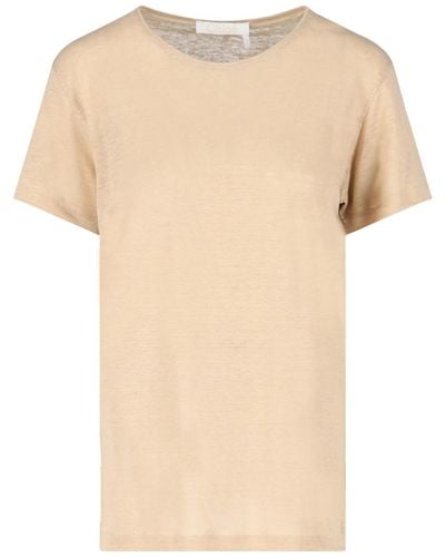 Chloé T-Shirt In Lino - Neutro