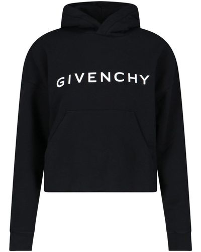 Givenchy 'archetype' Cropped Sweatshirt - Black