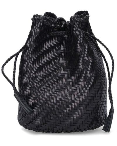 Dragon 'pompom Double Jump' Bucket Bag - Black