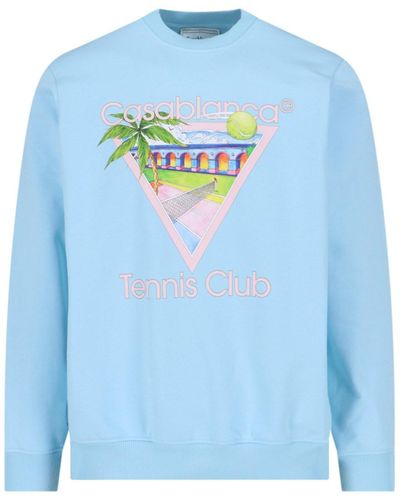 Casablancabrand 'tennis Club' Sweatshirt - Blue