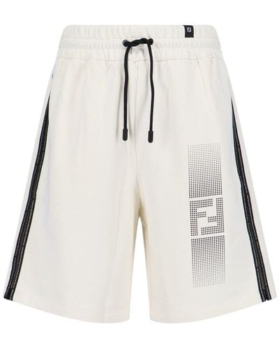 Fendi Logo Jogger Shorts - White