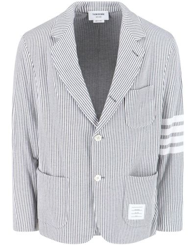 Thom Browne Knitted Blazer - Gray