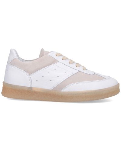 MM6 by Maison Martin Margiela Sneakers court in pelle bianca - Bianco