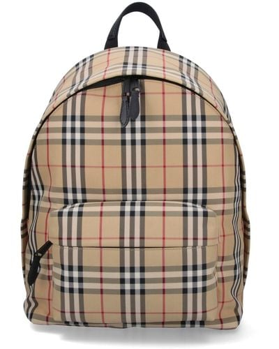 Burberry 'check' Backpack - Natural