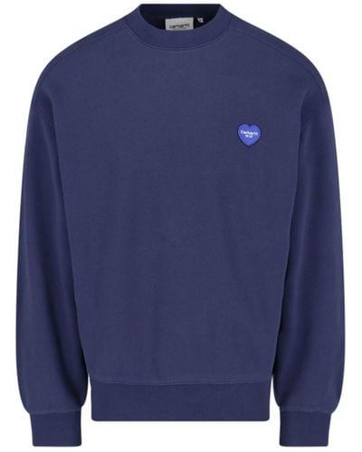 Carhartt "heart Patch" Crewneck Sweatshirt - Blue