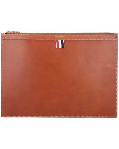 Thom Browne Tricolor Detail Document Holder - Brown