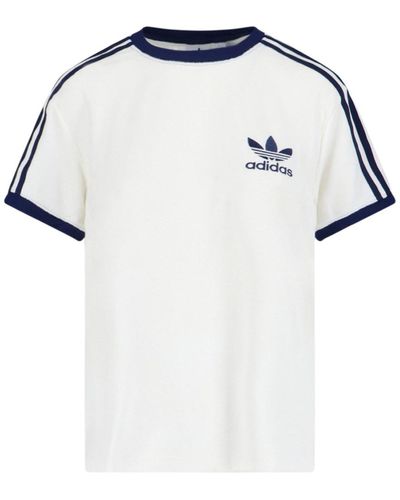 adidas Terry 3 Stripe T-Shirt - Blue