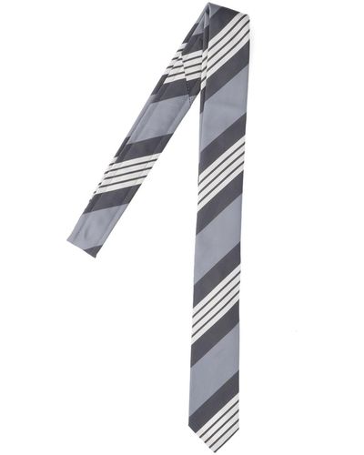 Thom Browne Striped Tie - White