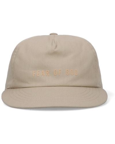 Fear Of God Embossed-logo Cotton Cap - Natural
