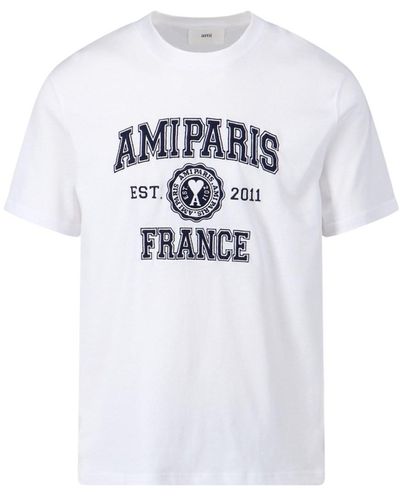 Ami Paris Logo T-shirt - White