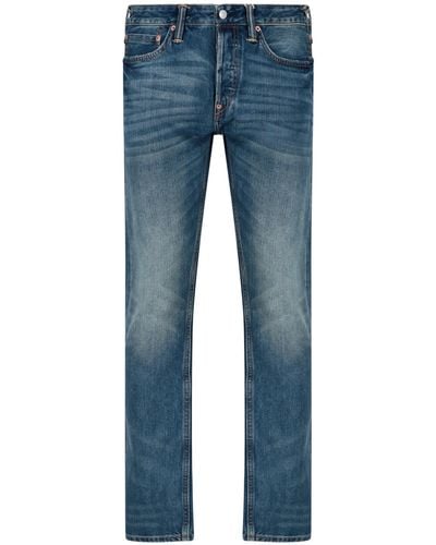 Evisu 'mismatched Kamon' Print Jeans - Blue