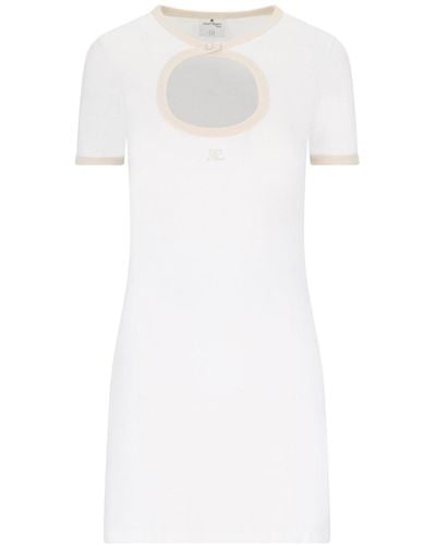 Courreges Cut-out Mini Dress - White