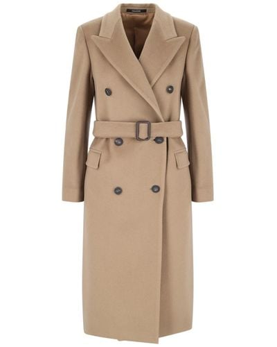 Tagliatore 'jole' Double Breasted Coat - Natural