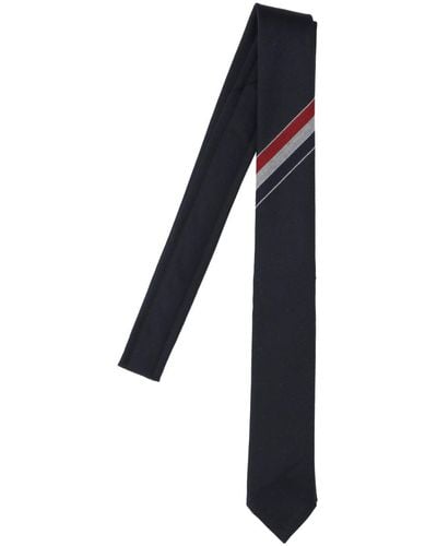 Thom Browne Cravatta Dettaglio Tricolore - Nero