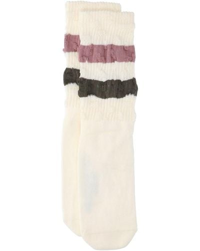Golden Goose Striped Detail Socks - White