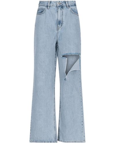 ROKH Jeans con Strappo - Blu