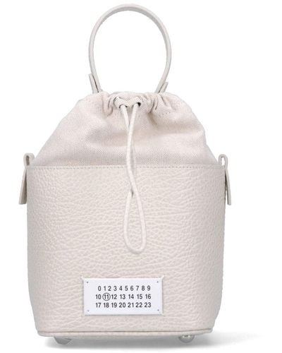 Maison Margiela 5ac Small Leather Bucket Bag - White