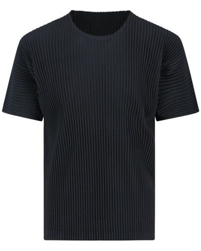 HOMME PLISSÉ Pleated T-shirt - Black