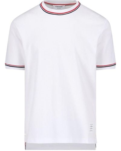 Thom Browne Tricolor Detail T-shirt - White