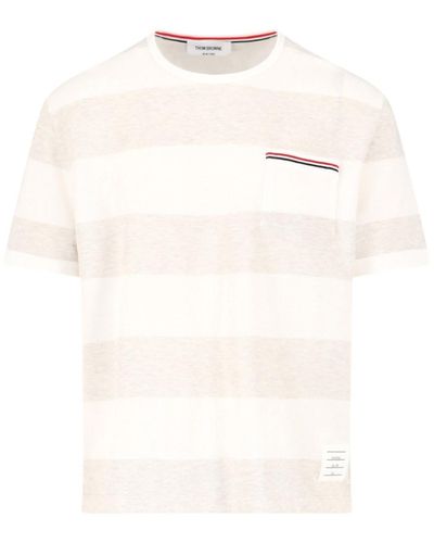 Thom Browne T-Shirt "Rugby Stripe" - Bianco