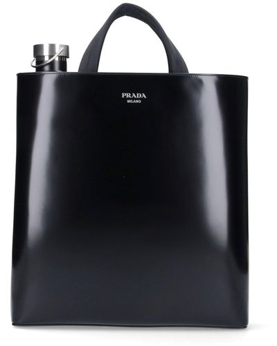 Prada Tote Bag With Bottle - Black