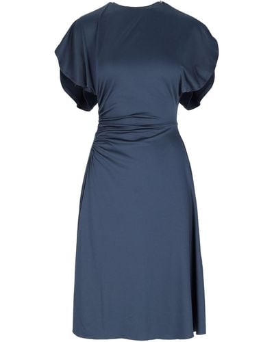 Victoria Beckham Round-neck Midi Dress - Blue