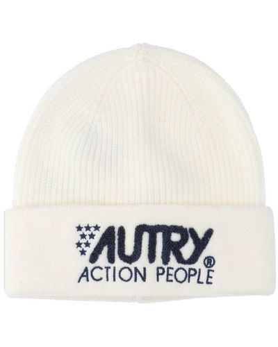 Autry Logo Beanie - White