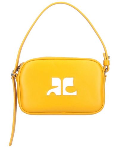 Courreges 'slim Leather Camera' Shoulder Bag - Yellow