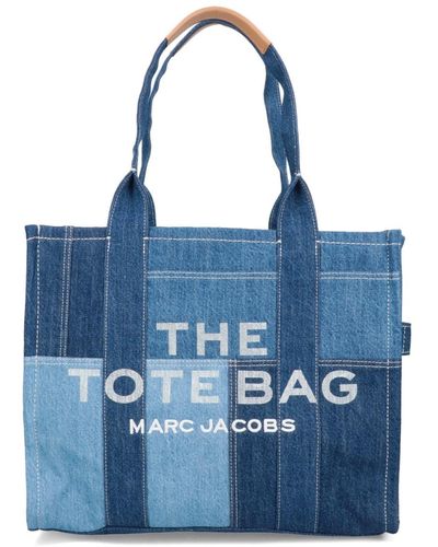 Marc Jacobs Borsa The Denim Large Tote Bag - Blu